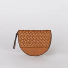 Laura Coin Purse Woven Leather cognac