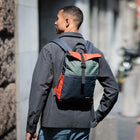 Bobby Small Foldable Backpack orange/navy/green