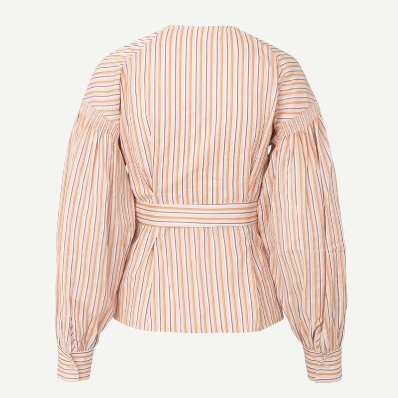 Merrill Blouse coral stripe