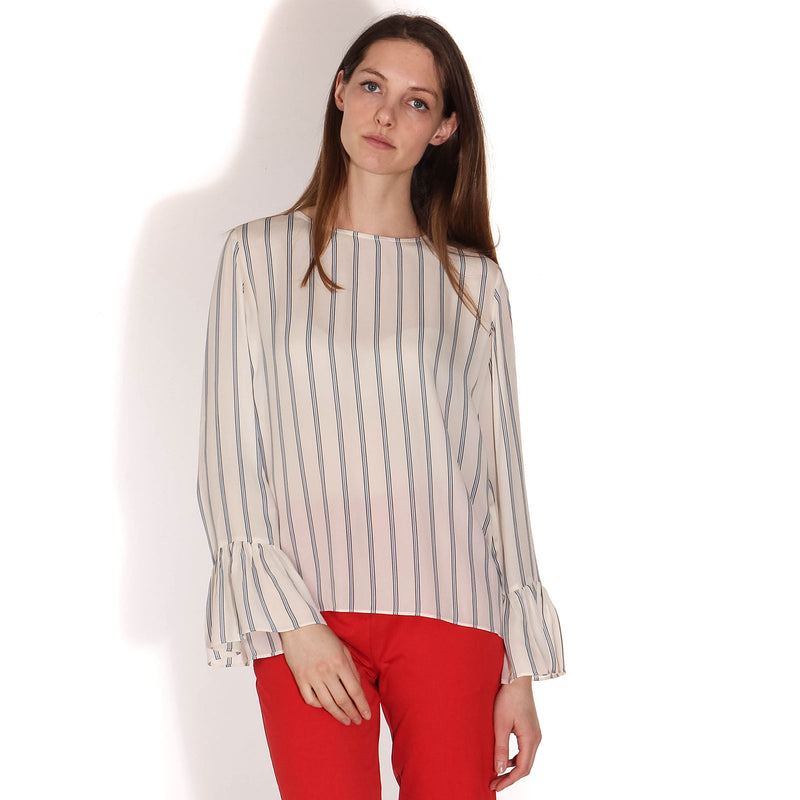 Serena LS Top AOP whitecap stripes