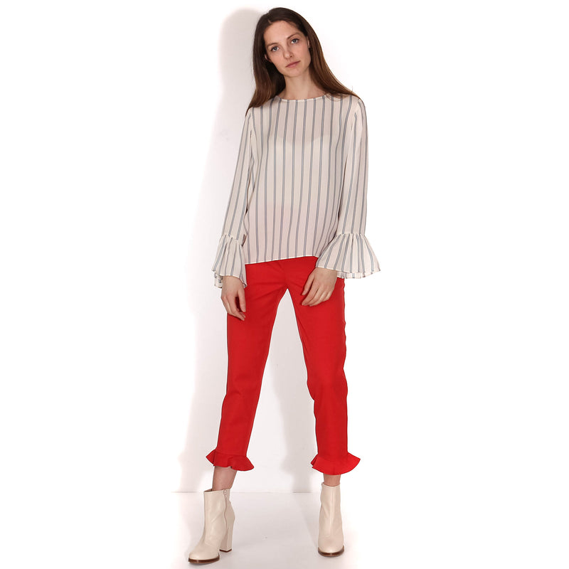 Serena LS Top AOP whitecap stripes