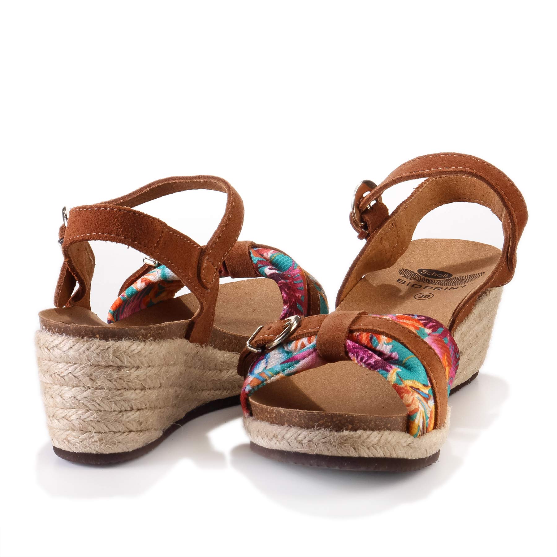 Vale Sandale tan fantasy suede textile