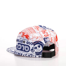 Good Listener 5 Panel Camper Cap red x blue