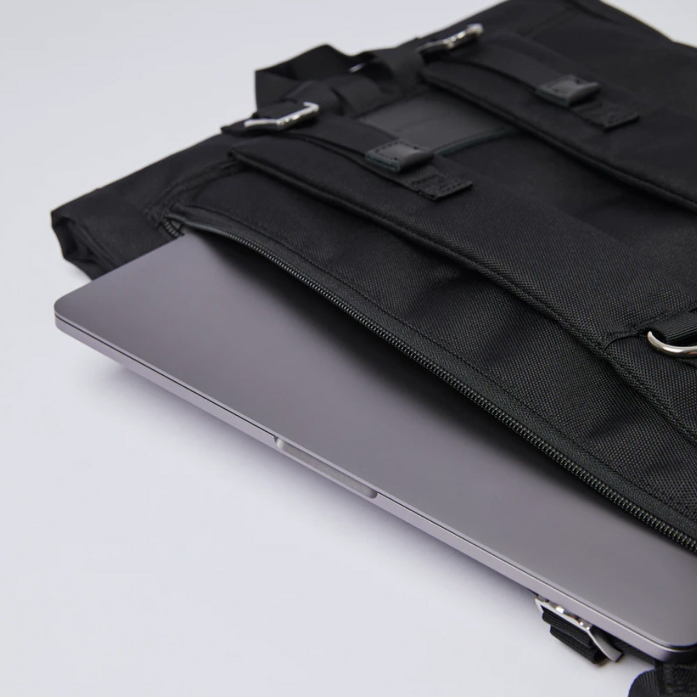 Bernt Backpack black with black Leather