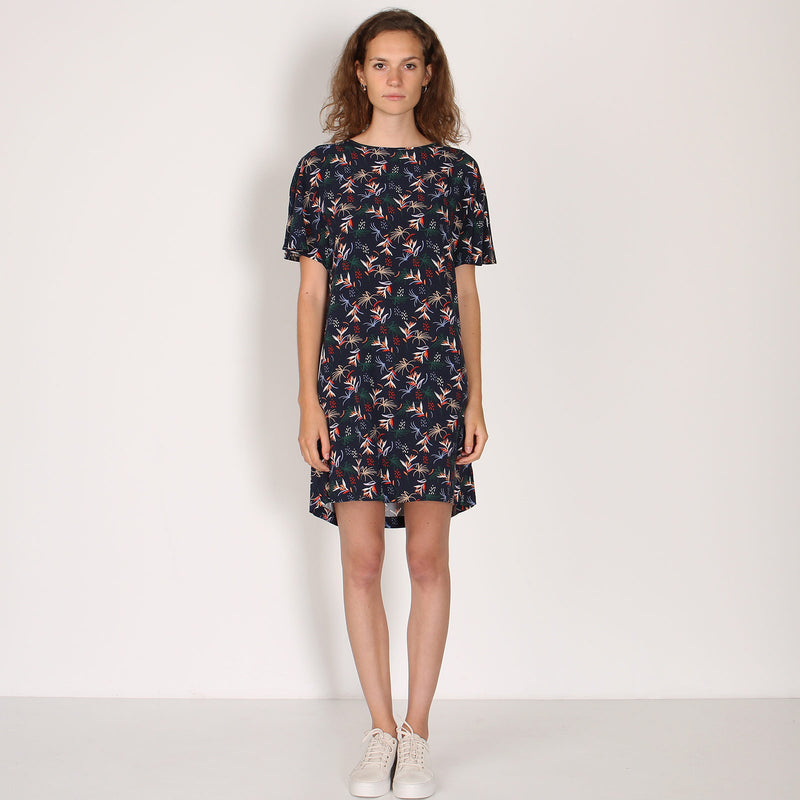 Byron Dress navy/white