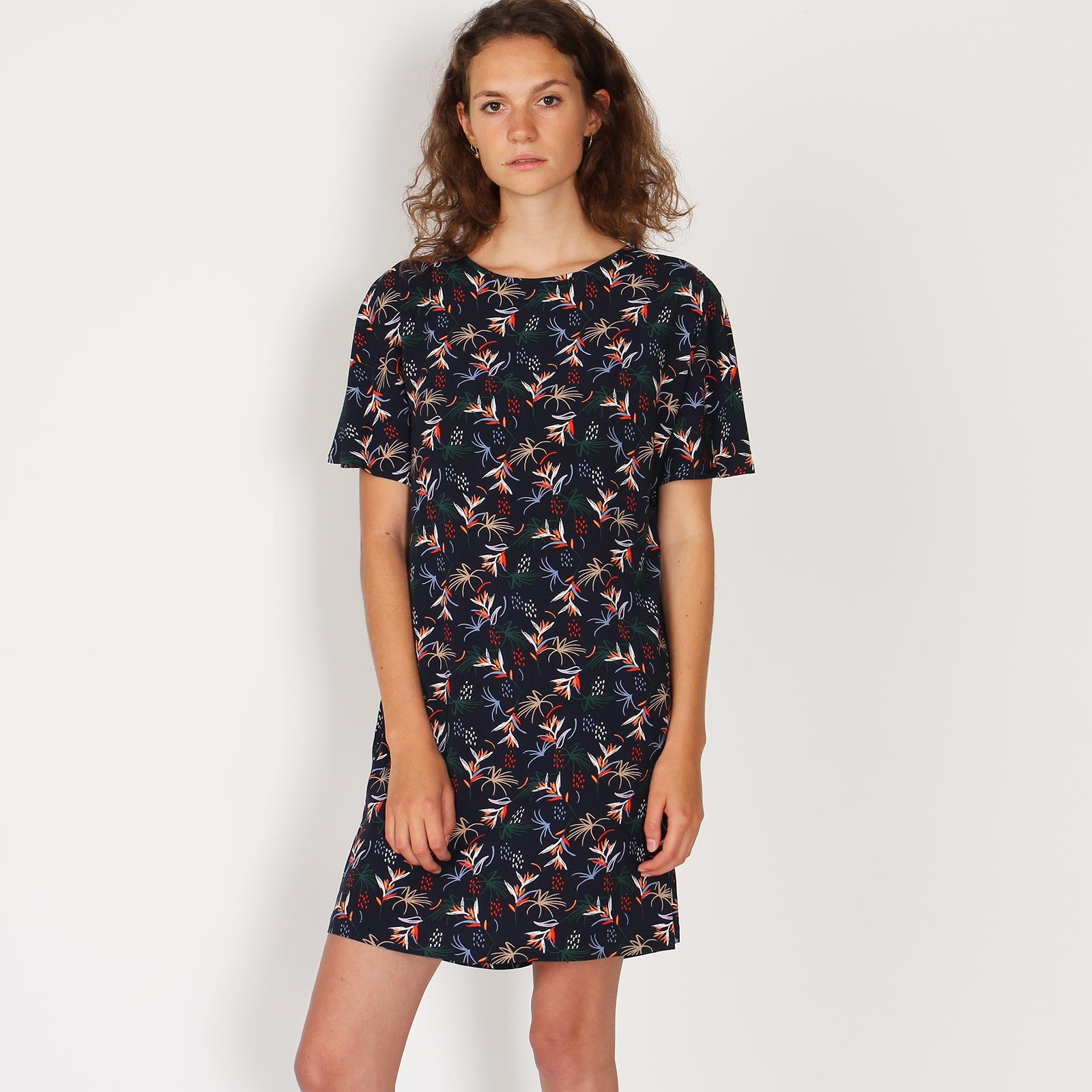 Byron Dress navy/white