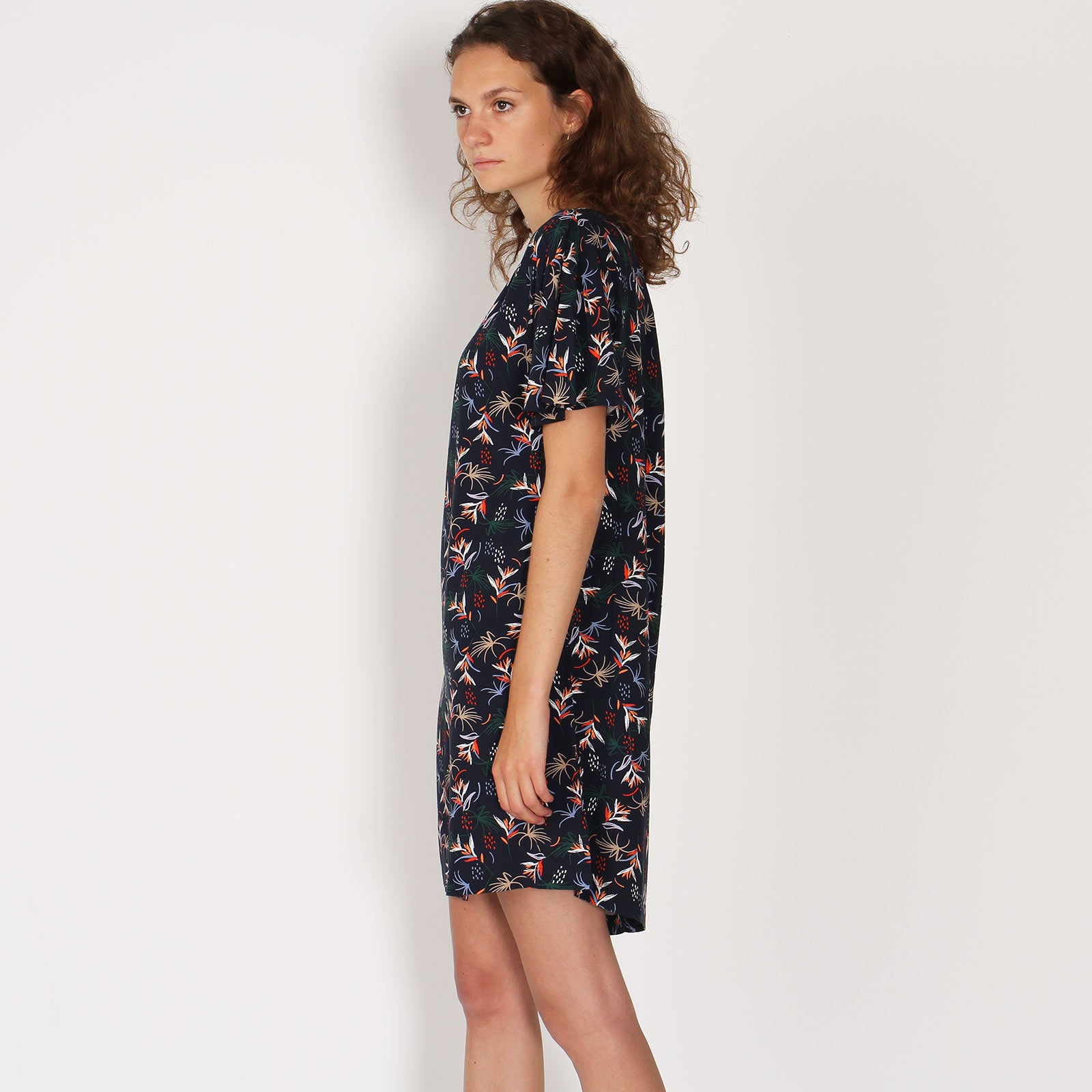 Byron Dress navy/white