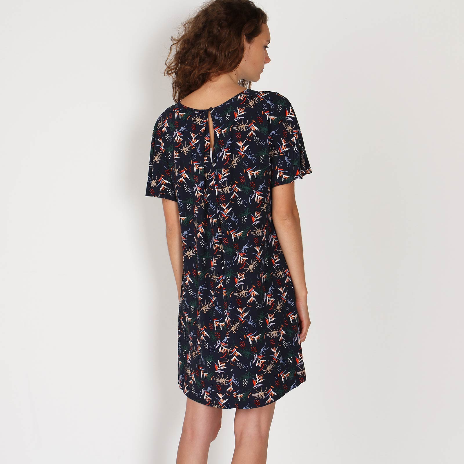 Byron Dress navy/white