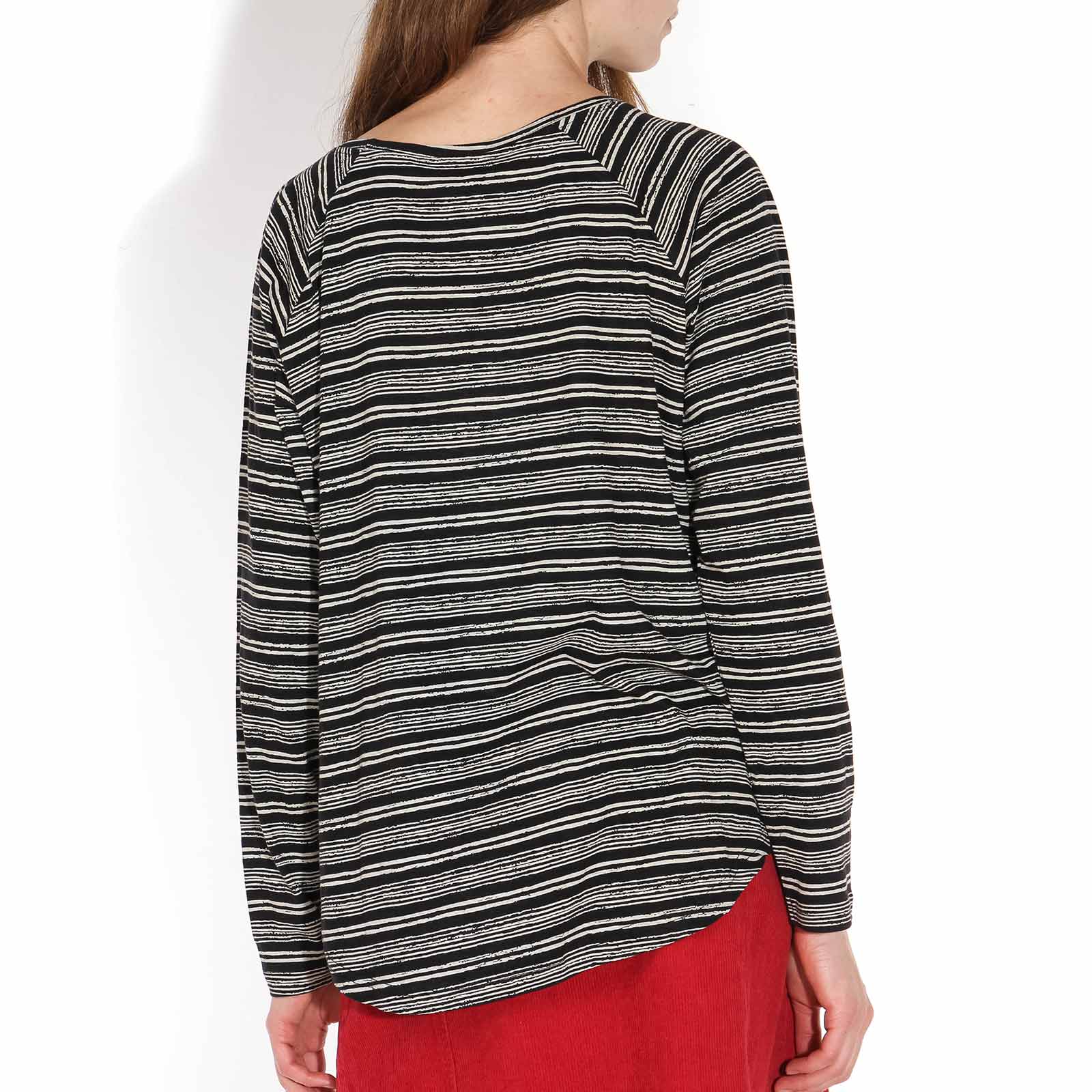 Finder Stripe Top black-off white