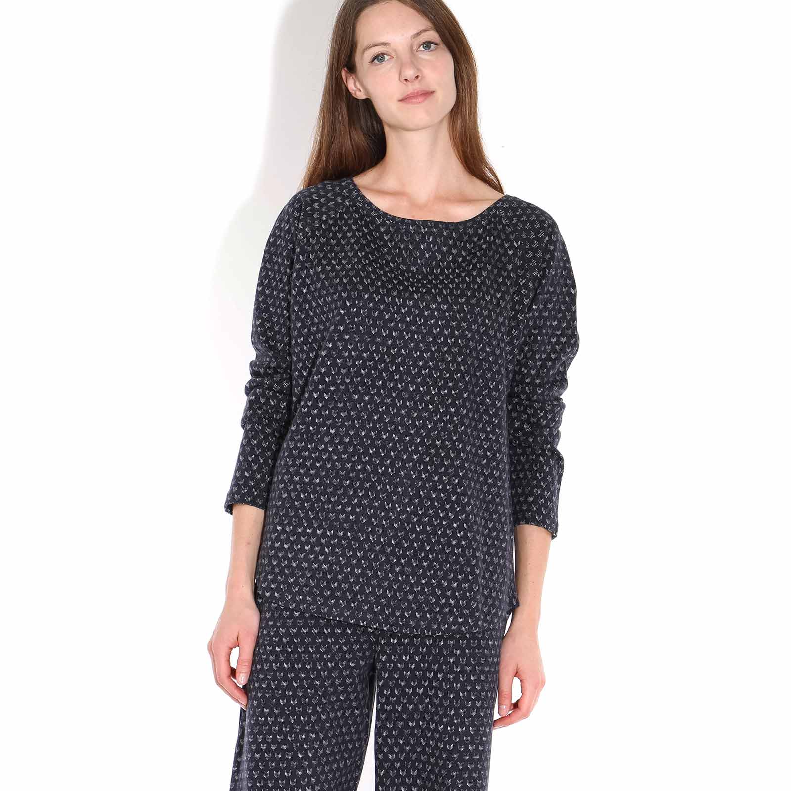 Linn Longsleeve Top dark navy-off white