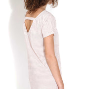 Loner Stripe Dress off white-red