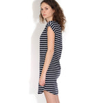 New Kano Stripe Dress navy blue nep-white