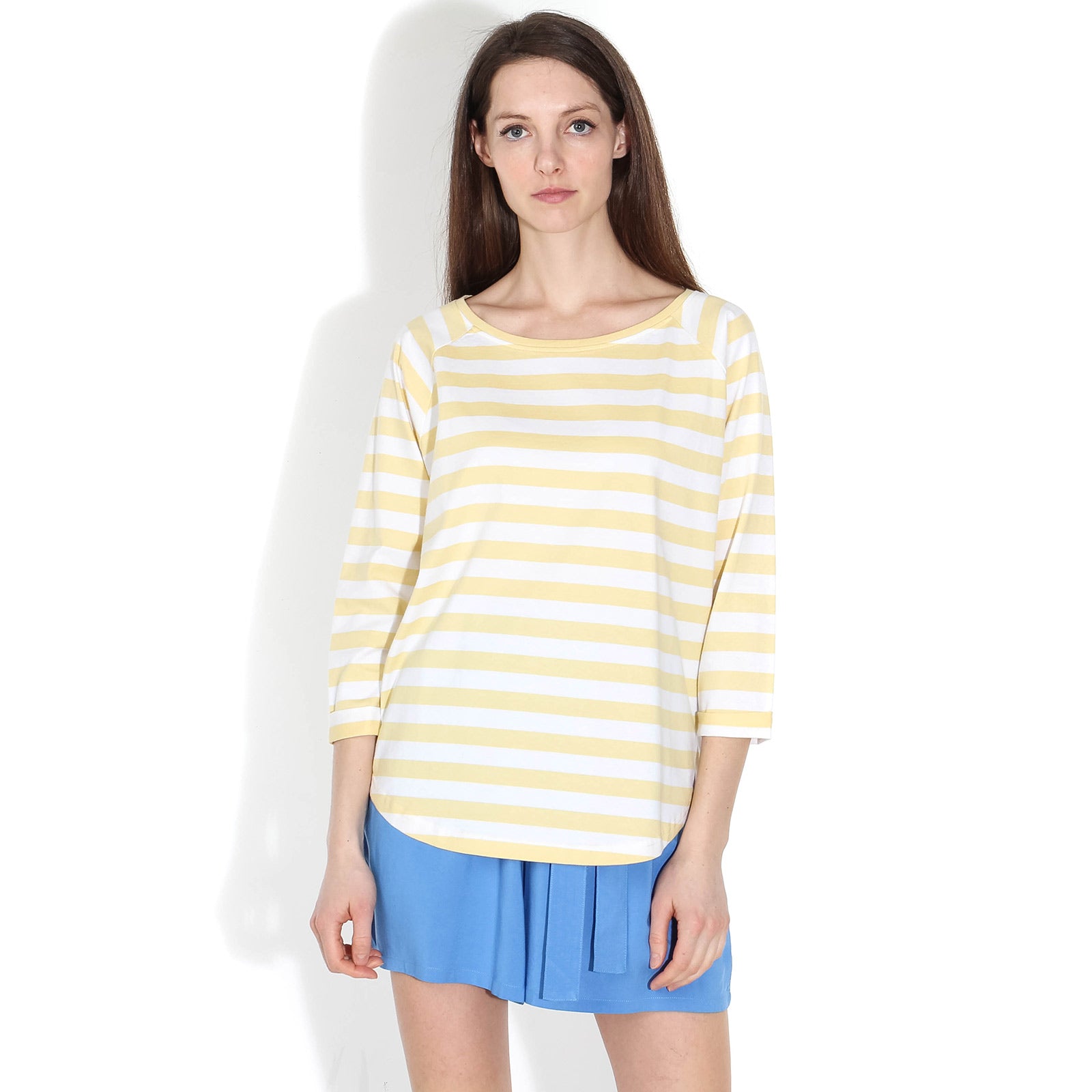 Shane Striped Top tender yellow-white