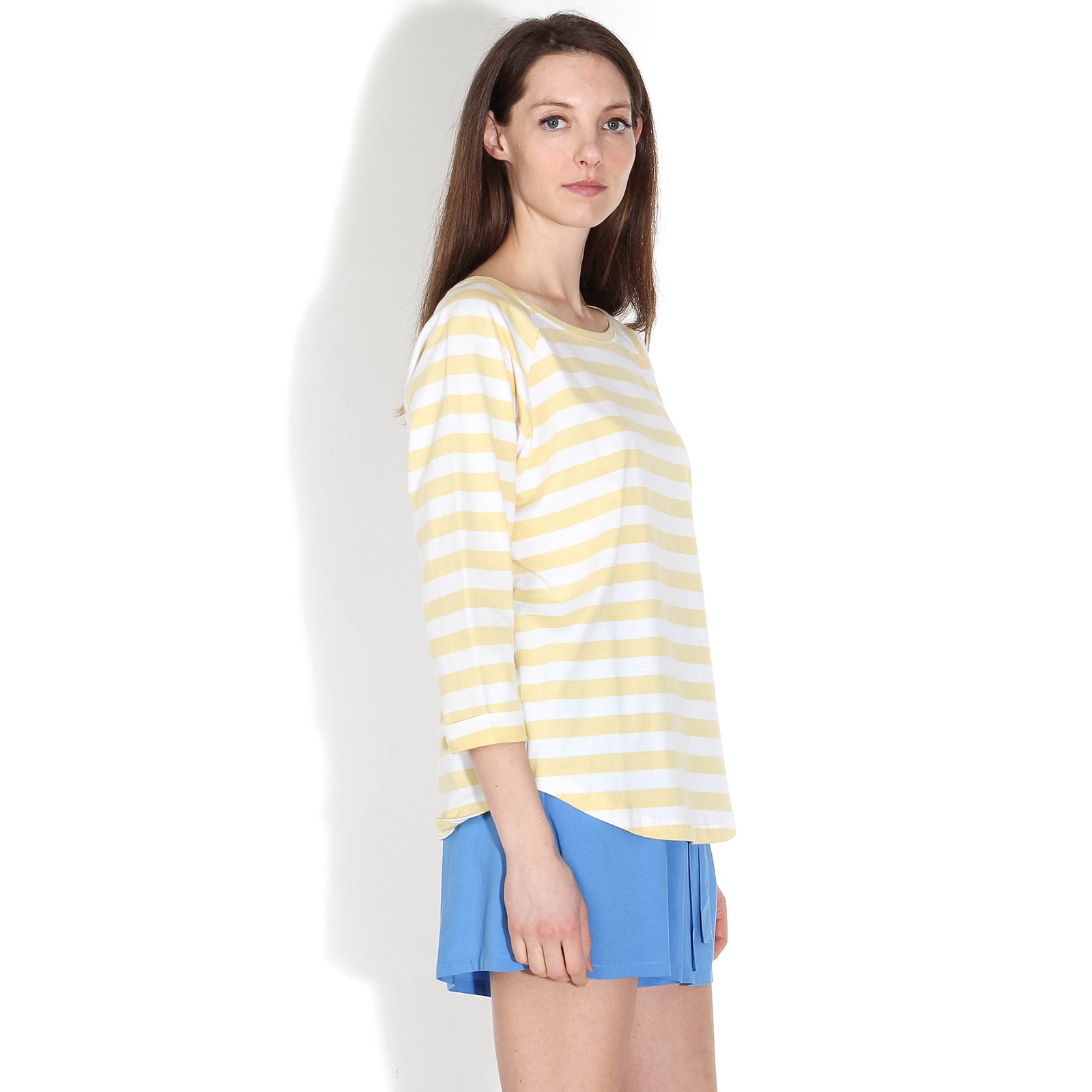 Shane Striped Top tender yellow-white