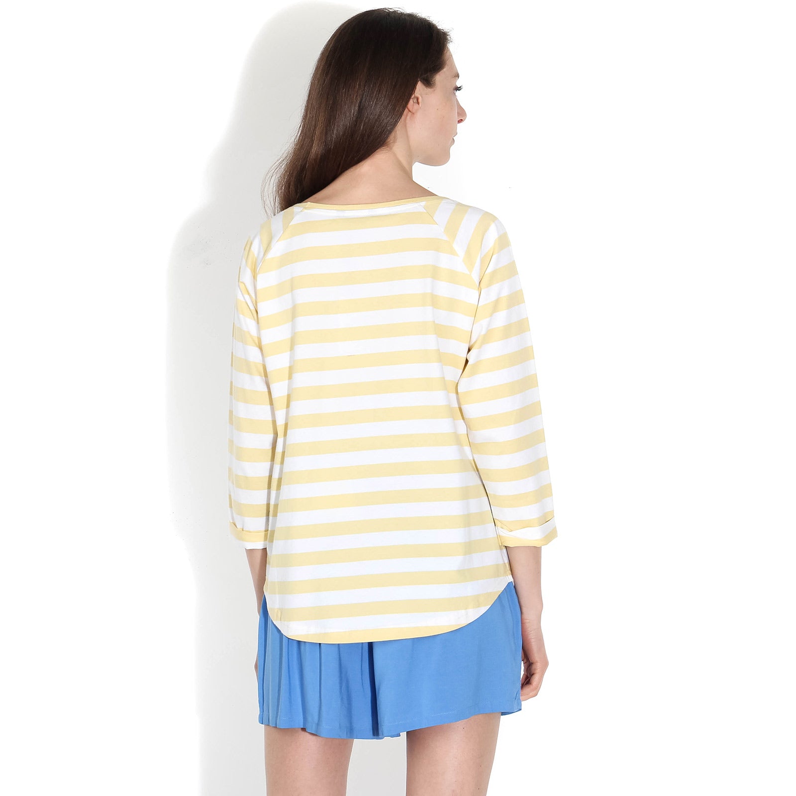 Shane Striped Top tender yellow-white