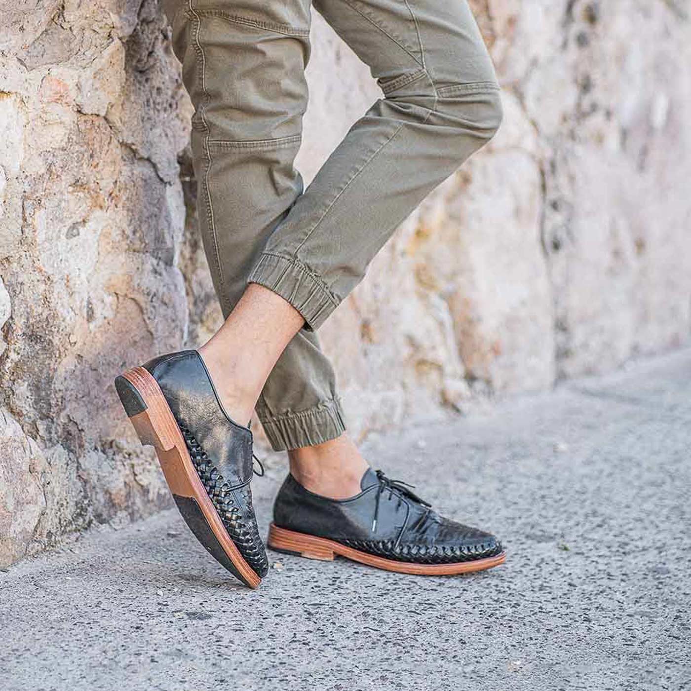 Zapata Leather Sole Shoe black